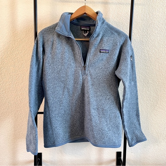 Patagonia Women’s Better Sweater 1/4 Zip Fleece Pullover Size M Blue Heather - Picture 1 of 5